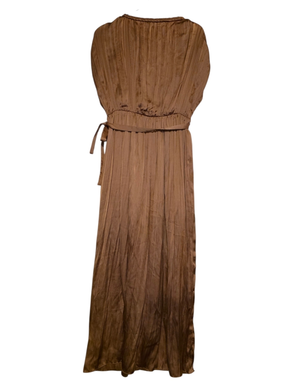 HATCH Maternity Dress Long Satin Pleated Rose Gold Size 1/S - Picture 6 of 12